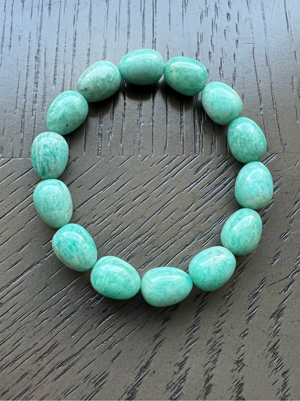 Egg shape Amazonite bracelet 10mm SIZE 6.25-6.5’